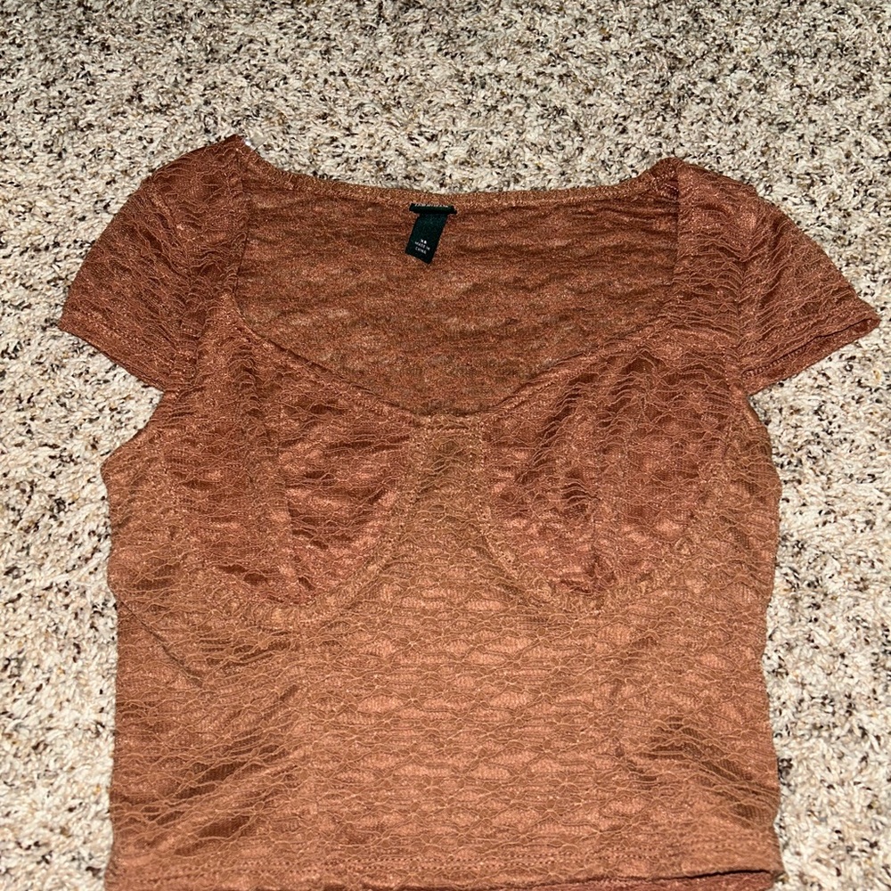 Brown Lace Women's Top